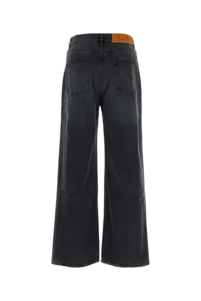 Séfr Sefr Relaxed Fit Worn Wash Jeans For Men In Gray