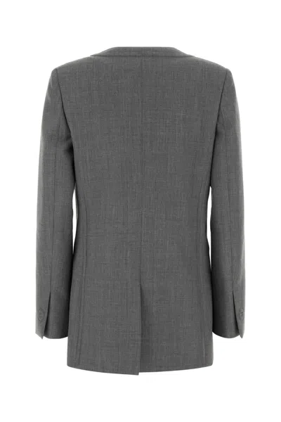 Moschino Grey Notched Lapel Jacket In Gray