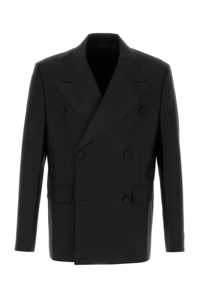 Prada Mohair-blend Blazer With Recycled Cupro Lining In Black