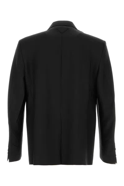 Prada Mohair-blend Blazer With Recycled Cupro Lining In Black
