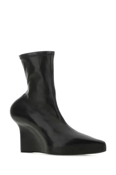 Givenchy Nappa Leather Wedge Ankle Boots In Black