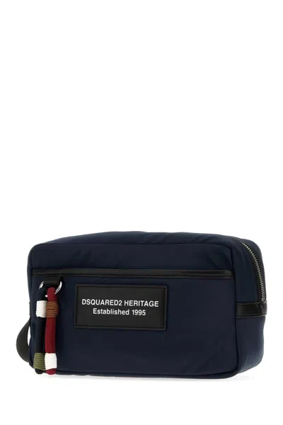 Dsquared2 Heritage Polyester Shoulder Bag In Blue