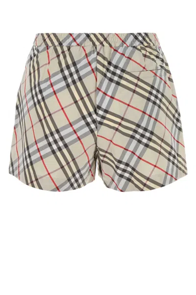 Burberry Check Poplin Bermudas In Multi
