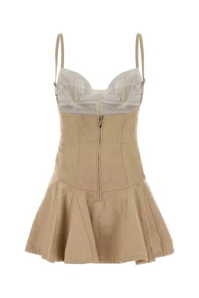 Dsquared2 Bustier-style Flared Dress In Brown