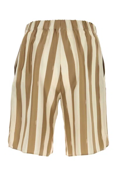 Fendi Printed Silk Bermuda Shorts In Multi