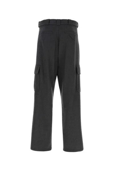 Prada Graphite Wool Cargo Pant In Gray