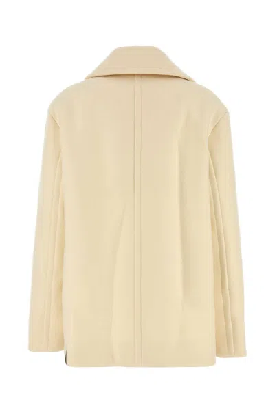 Jil Sander Cream Wool Coat In Neutral