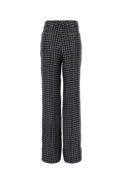 Prada Printed Silk Trousers In Multi