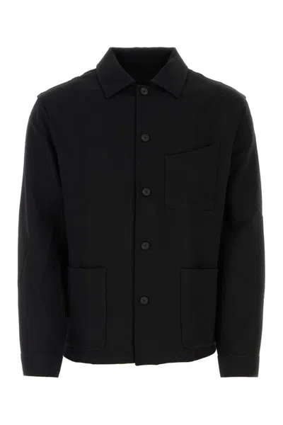 Givenchy Wool Blend Overshirt In Black