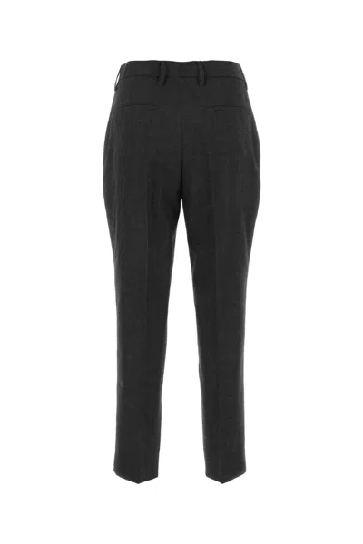 Prada Melange Wool Trousers In Animal Print