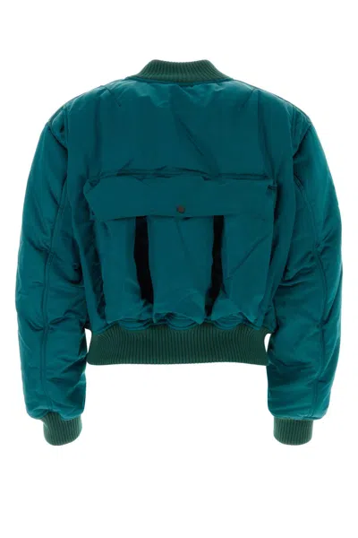 Botter Technical Satin Bomber Jacket In Green