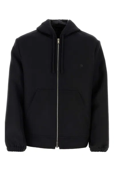 Givenchy Wool Hoodie With Elasticated Cuffs And Drawstring In Black
