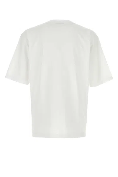 Dsquared2 Men White Crewneck T-shirt With Logo Lettering On The Front In Cotton Man In White