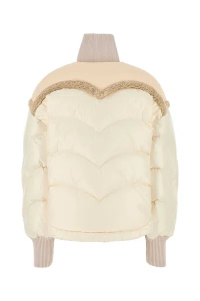 Khrisjoy Ivory Nylon Corazon Down Jacket In Neutral