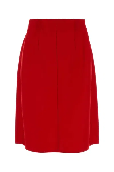 Prada Wool Skirt In Red