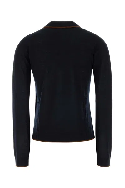 Mm Studio Silk Blend Targo Cardigan Collared Contrast Trim In Blue