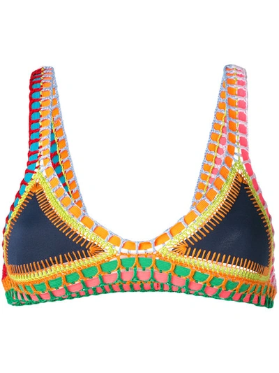 Shop Kiini Embroidered Tasmin Bikini Top - Multicolour