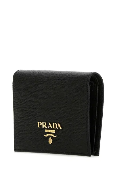 Prada Saffiano Leather Wallet In Black