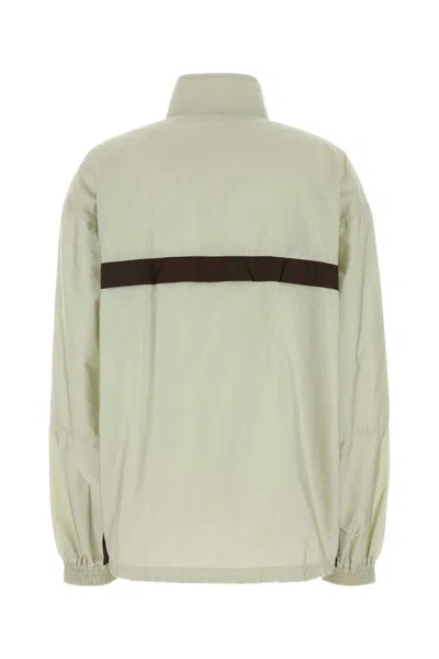 Prada Renylon Windbreaker High Collar Elastic Cuffs In Green