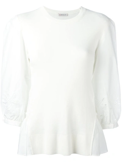 Moncler Cotton-blend Sweater In White