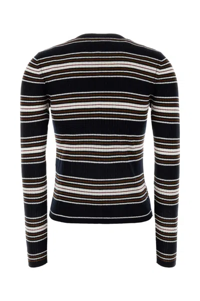 Mm Studio Piombo Cardigan Silk Blend Striped Knit In Black
