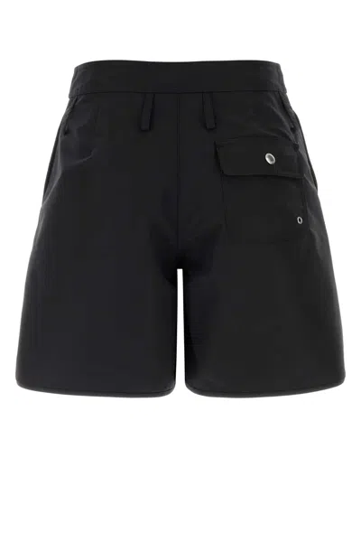 Prada Practical Nylon Shorts With Sleek Finish In Black