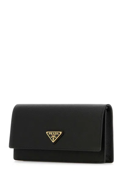 Prada Saffiano Leather Wallet In Black