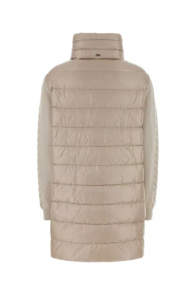 Herno Tricot Down Jacket In Brown