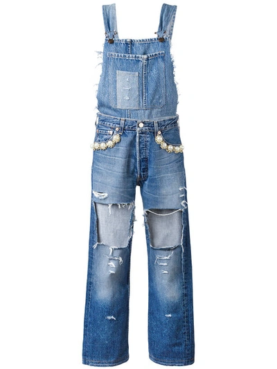 Forte Couture Ripped Pearl Dungarees