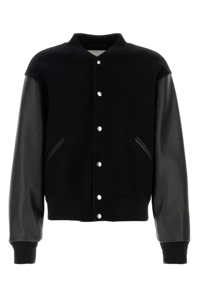 Jil Sander Virgin Wool Bomber Jacket In Black