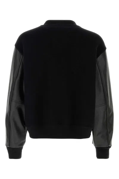 Jil Sander Virgin Wool Bomber Jacket In Black