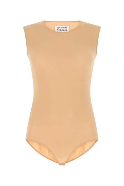 Maison Margiela Elastic Polyamide Bodysuit In Neutral