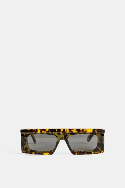 Alaïa Rectangular Mask Sunglasses Tortoiseshell Pattern Frame In Brown