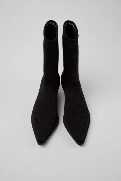 Camper Kitten Heel Ankle Boot In Black