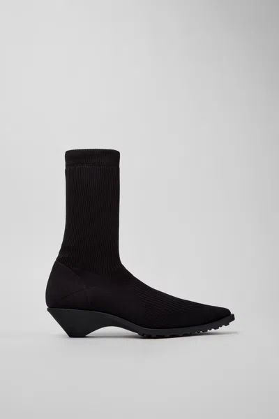 Camper Kitten Heel Ankle Boot In Black