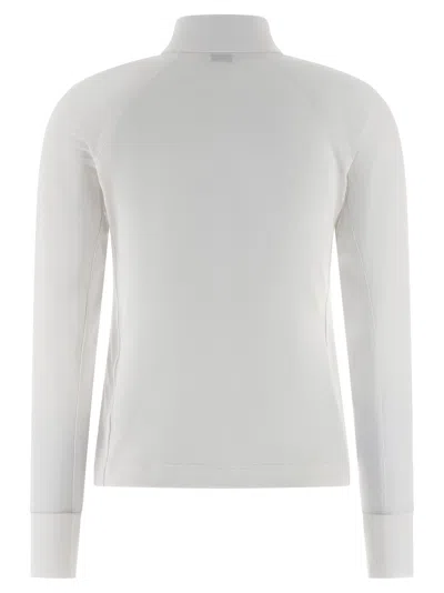 Brunello Cucinelli Half-zip Embroidered Sweatshirt In White