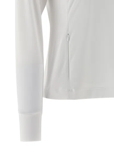 Brunello Cucinelli Half-zip Embroidered Sweatshirt In White