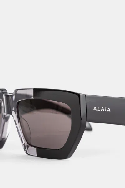 Alaïa Acetate Rectangular Sunglasses In Multi