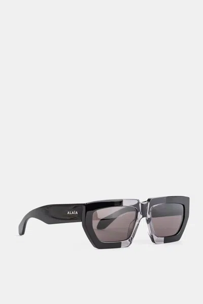Alaïa Acetate Rectangular Sunglasses In Multi
