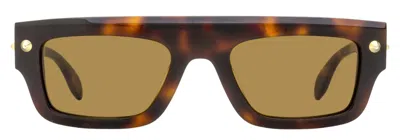 Alexander Mcqueen Am0427s Flat-top Rectangular Sunglasses In White