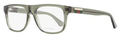 Gucci Rectangular-frame Logo Glasses In Green