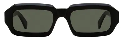 Retrosuperfuture Unisex Rectangular Sunglasses Fantasma 17i Black 54mm In Black