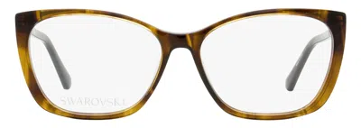 Swarovski Sk5383 Crystal-accented Rectangular Eyeglasses In Brown