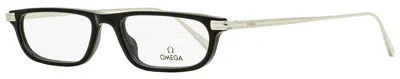Omega Om5012 Rectangular Acetate-metal Eyeglasses In Black
