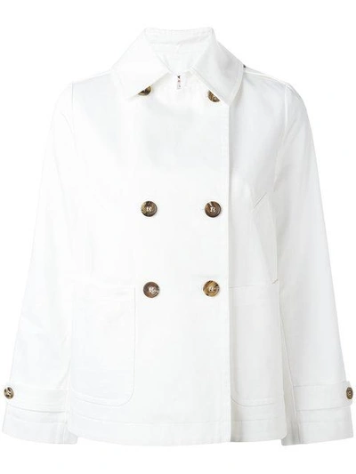 Shop Alberto Biani Boxy Double-breasted Jacket In White