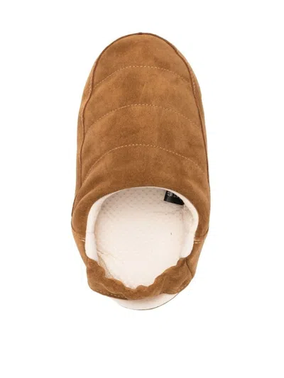 Moon Boot Camel Suede Evolution Slippers In Brown