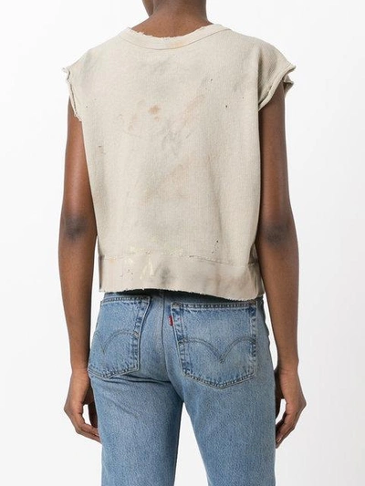 Shop As65 Palm Tree Embroidered Top In Neutrals