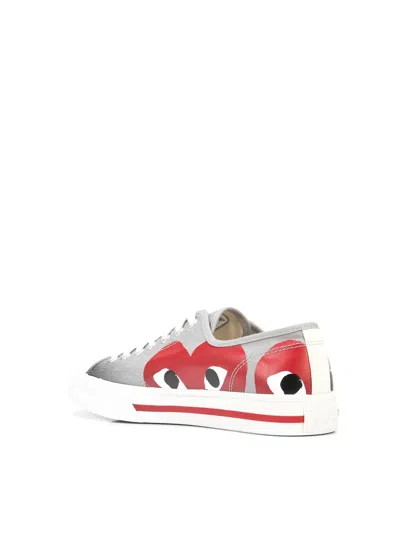 Comme Des Garçons Play Sneaker In Silver