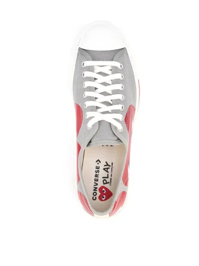 Comme Des Garçons Play Sneaker In Silver