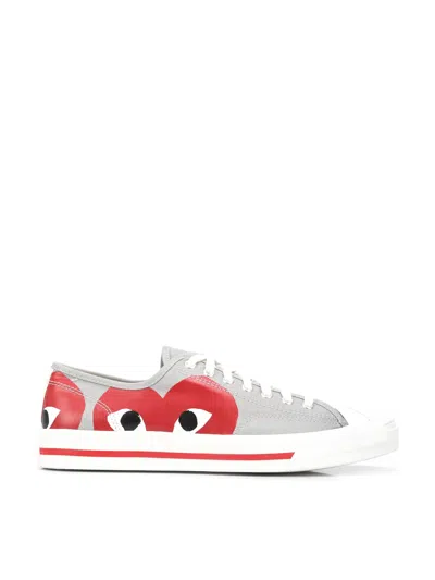 Comme Des Garçons Play Sneaker In Silver